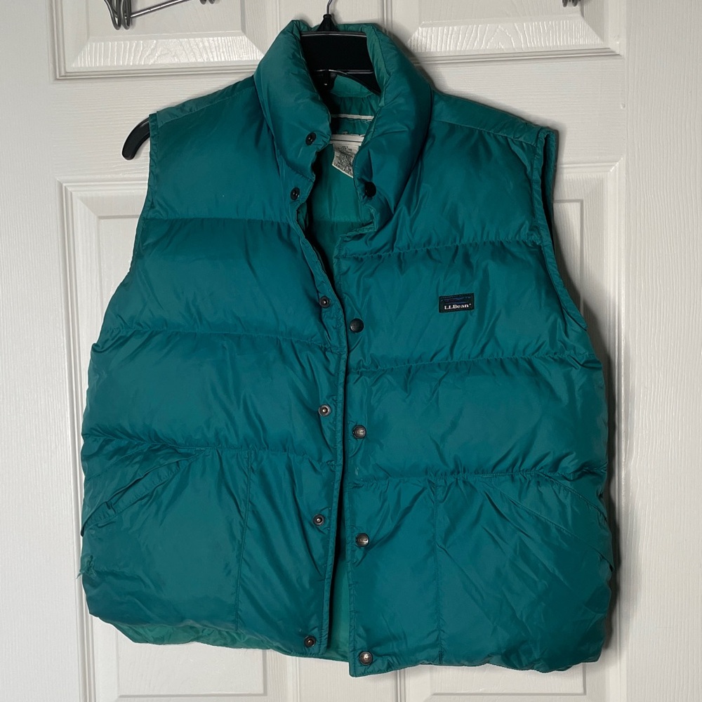 L.L. Bean Kids Turquoise Goose Down Puffer Vest